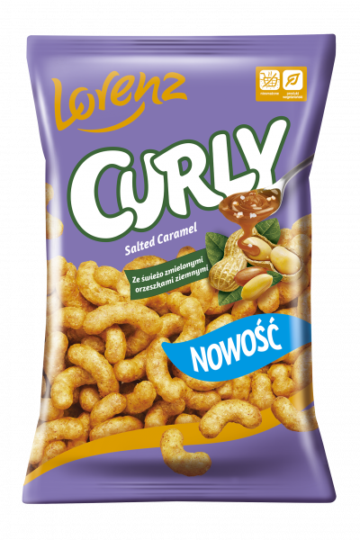 Chrupki Curly kukurydziane Słony Karmel 