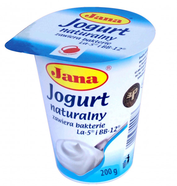 Jana Jogurt naturalny zawiera bakterie La-5 i BB-12 kubek  200g
