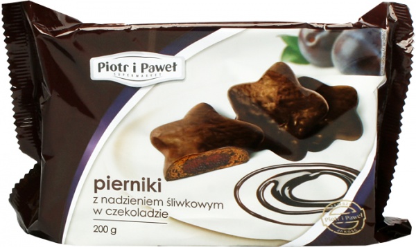 Piernik gwiazdka z nadzieniem śliwkowym w czekoladzie Piotr i Paweł