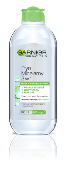 Garnier Skin Naturals Płyn micelarny 3w1 skóra normalna i mieszana 400 ml