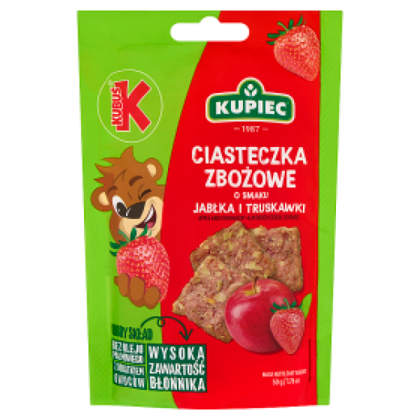 Ciasteczka Kupiec Kubuś zbożowe jabłko-truskawka