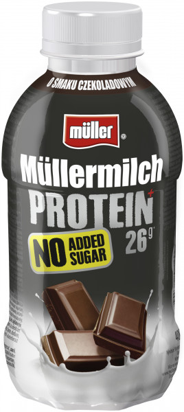 Napój mleczny Müllermilch Protein  NO ADDED SUGAR mix smaków czekoladowy oraz bananowym400g