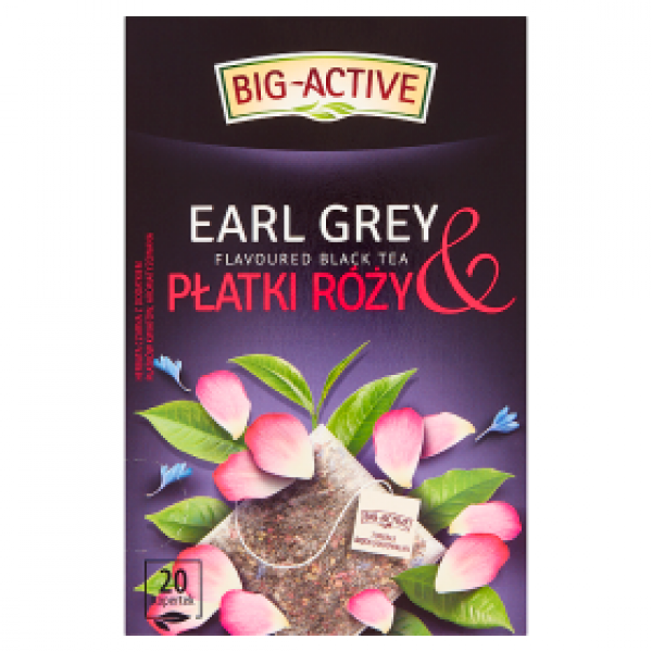 Big-Active herbata czarna Earl Grey i płatki róży (20 torebek x 2g) 20g