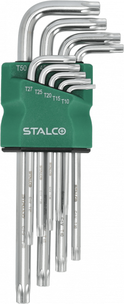 Klucze Stalco torx z otworem imbusy 9 elem crv 