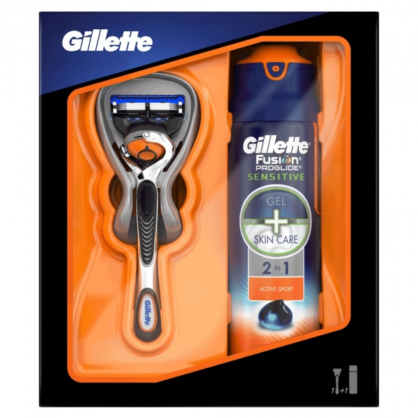 Zestaw upominkowy Gillette fusion proglide maszynka+żel do golenia 