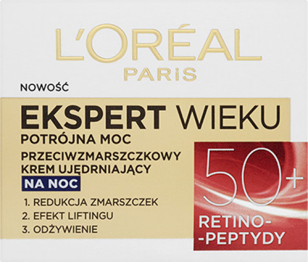 L&#039;Oréal Paris Ekspert Wieku 50+ Przeciwzmarszczkowy krem ujędrniający na noc 50 ml