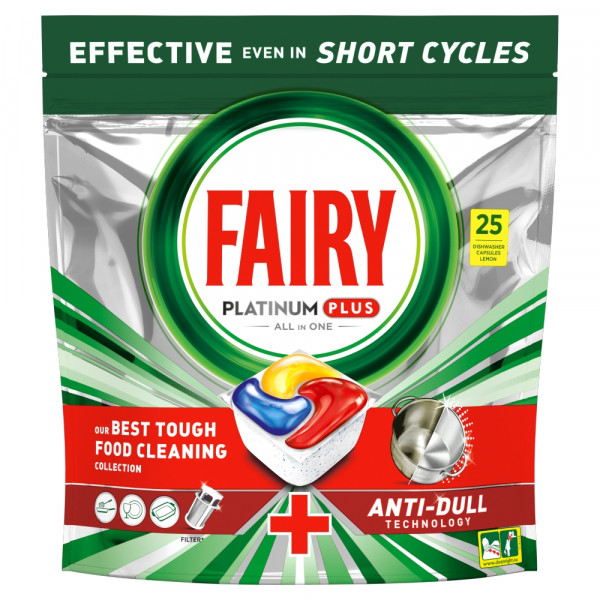 Fairy Platinum Plus All In One Tabletki do zmywarki Cytryna 25 szt.