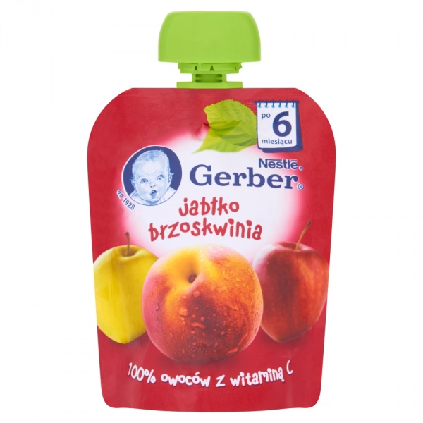 Gerber Deserek w tubce jabłko brzoskwinia po 6 miesiącu 90 g