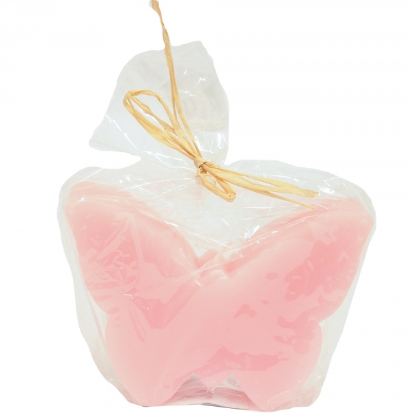 Świeca - motyl 8 cm ( różowa ) 