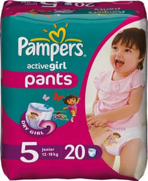 Pieluchomajtki Pampers Active Girl Pants Pieluszki, rozmiar 5, 11-18kg