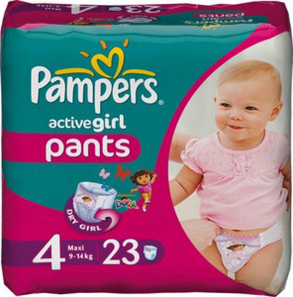Pieluhomajtki Pampers Active Girl Pants Pieluszki, rozmiar 4, 7-14kg