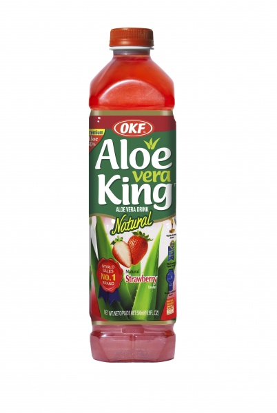 OKF Aloe Vera King napój z cząstkami aloesu o smaku truskawki 