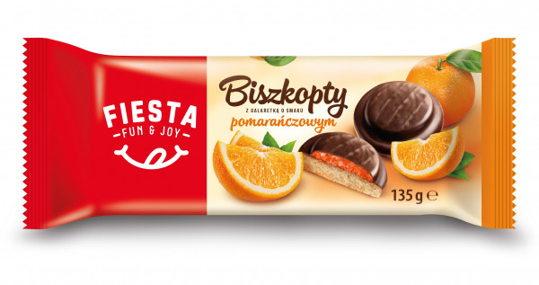 Biszkopty Fiesta z galaretką pomarańczową