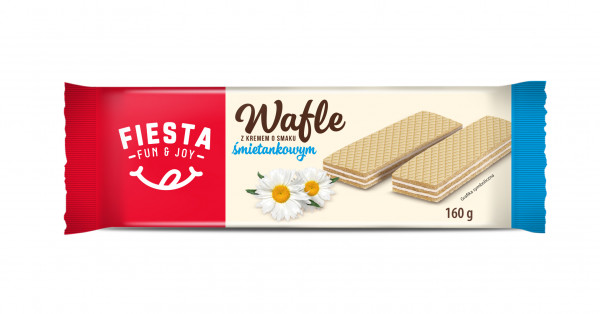 Wafle Fiesta z kremem śmietankowym
