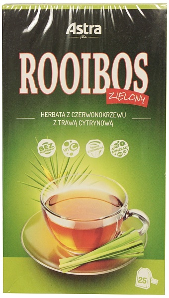 Herbata Rooibos zielony z trawą cytrynową 25*1,5g 