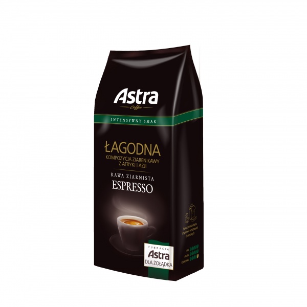 Kawa Astra Łagodna Espresso Intensywny Smak  ziarnista 