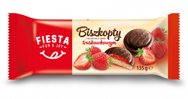 Biszkopty Fiesta z galaretką truskawkową