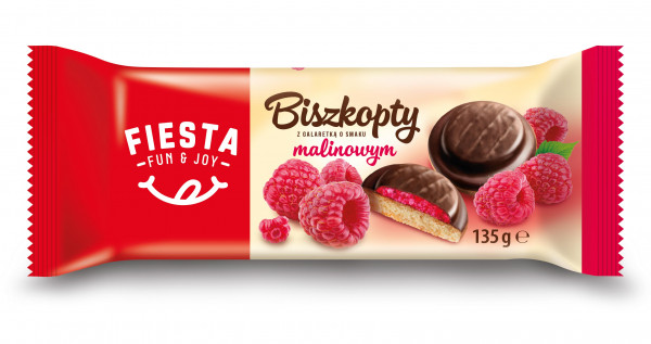 Biszkopty Fiesta z galaretką malinową 