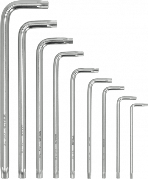 Klucze Stalco torx z otworem imbusy 9 elem crv 