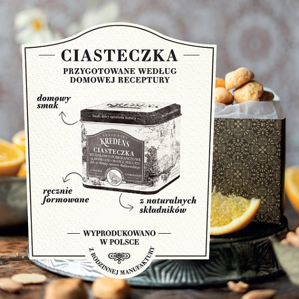 Ciasteczka Krakowski Kredens migdałowo-pomarańczowe 