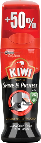 KIWI Shine&amp;Protect Pasta do butów w płynie czarna 75 ml