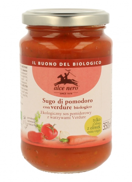 SOS POMIDOROWY Z WARZYWAMI (VERDURE) BIO 350 g - ALCE NERO