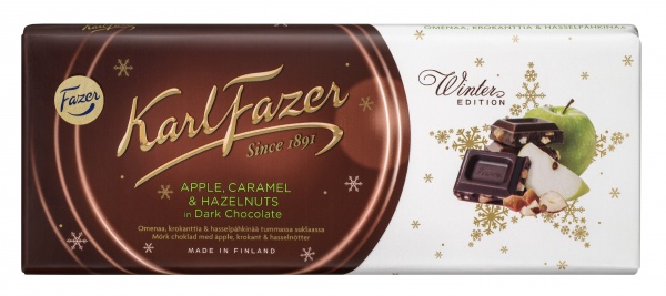 Karl Fazer czekolada gorzka z kawałkami jabłek 200g