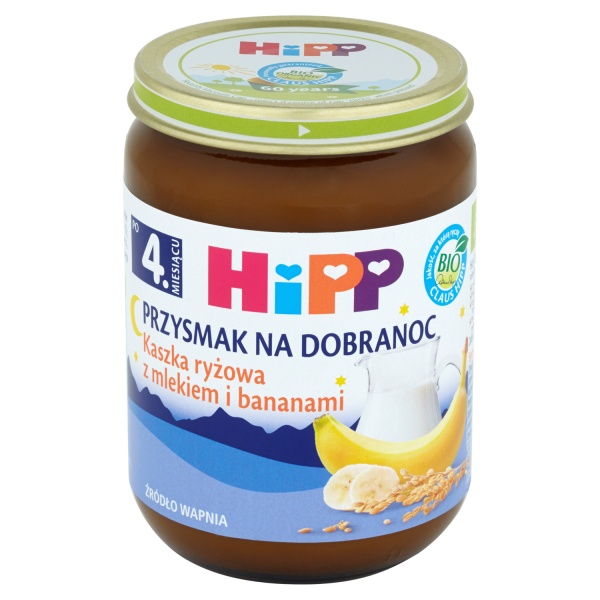 KASZKA RYŻOWA Z MLEKIEM I BANANAMI HiPP BIO 190g