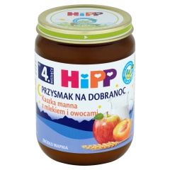 KASZKA MANNA Z MLEKIEM I OWOCAMI HiPP BIO 190g