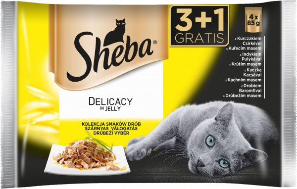 Sheba Delicacy in Jelly Drobiowe Smaki 4*85g