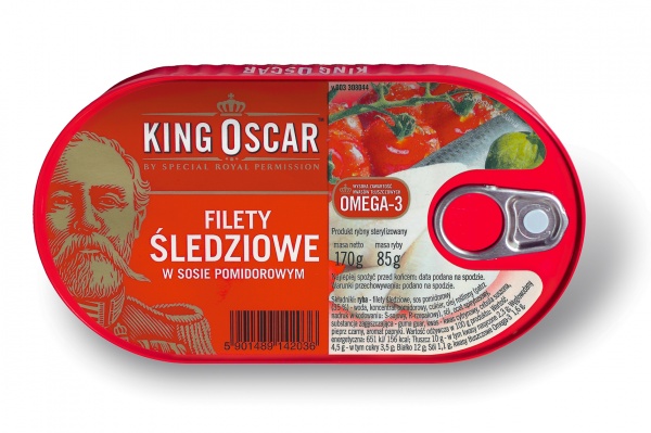 KING OSCAR filety śledziowe w sosie pomidorowym  170  g