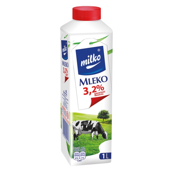 Mleko Milko pasteryzowane 3,2% 1L karton