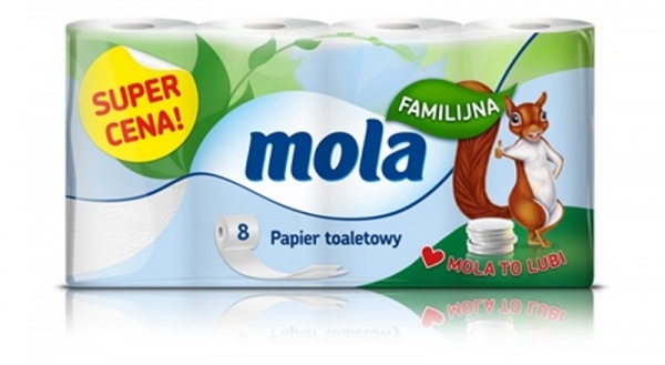 PAPIER TOALETOWY MOLA FAMILIJNA BIAŁY 8 PAK