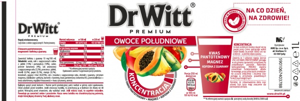 DrWitt Premium Koncentracja Owoce południowe Napój 1 l