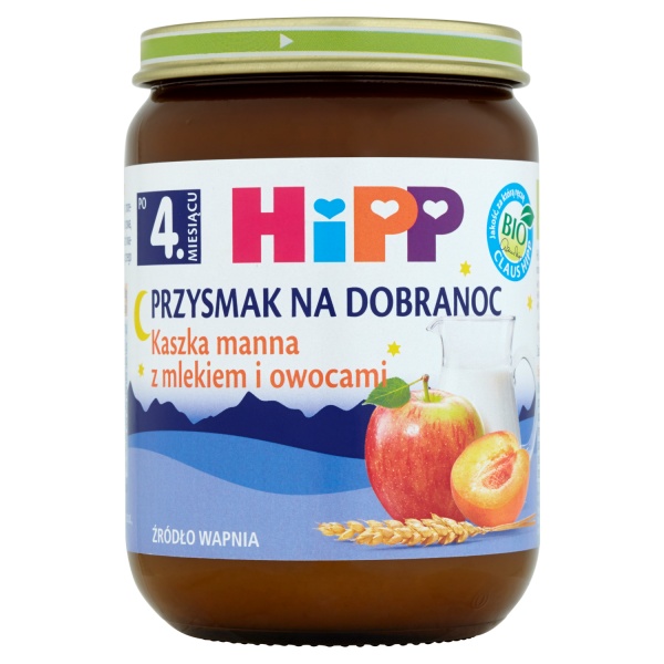 KASZKA MANNA Z MLEKIEM I OWOCAMI HiPP BIO 190g