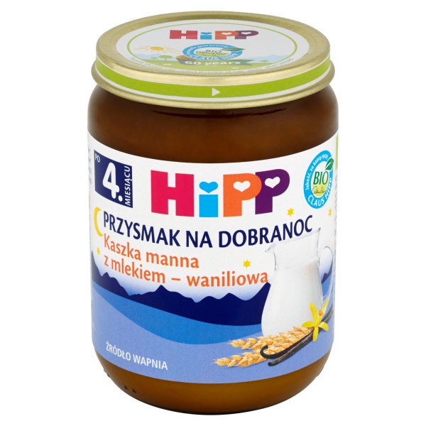 KASZKA MANNA Z MLEKIEM  WANILIOWA HiPP BIO 190g