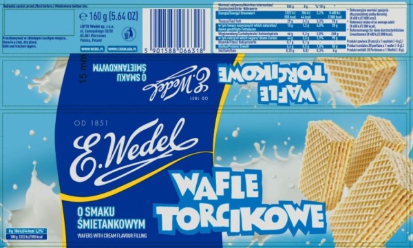 Wedel Wafle Torcikowe mini śmietankowe 160g