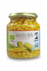 KUKURYDZA SŁODKA W ZALEWIE W SŁOIKU BIO 340 g (230 g) - BIO EUROPA