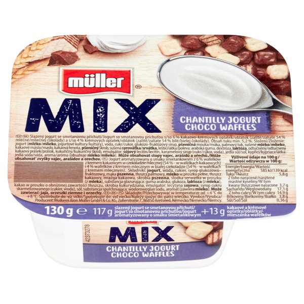 Jogurt Mix Śmietankowy Choco Waffles 130g