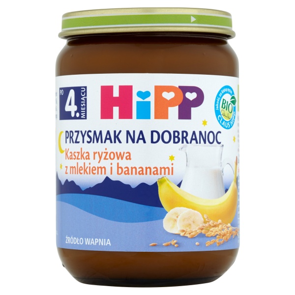 KASZKA RYŻOWA Z MLEKIEM I BANANAMI HiPP BIO 190g