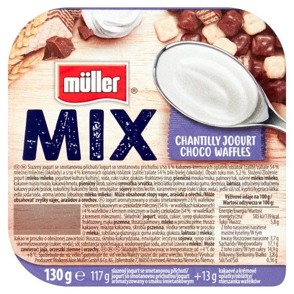 Jogurt Mix Śmietankowy Choco Waffles 130g