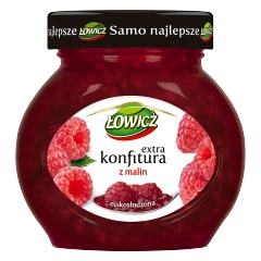 Łowicz Extra konfitura z malin niskosłodzona 240 g