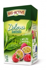 HERBATA ZIELONA LIŚCIASTA MALINA+MARAKUJA BIG-ACTIVE ( 1,7 g x 20 torebek)