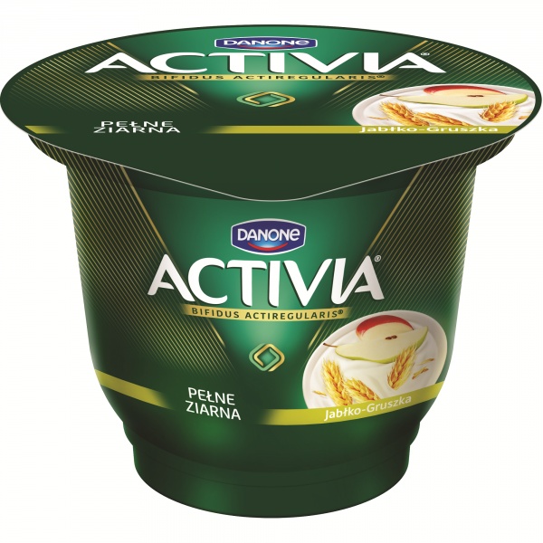 Danone Activia Pełne Ziarna Jabłko Gruszka Jogurt 180 g