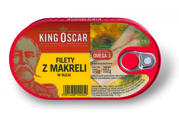 KING OSCAR filety z makreli w oleju  170  g