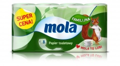 MOLA PAPIER TOALETOWY FAMILIJNA ZIELONA 8 szt