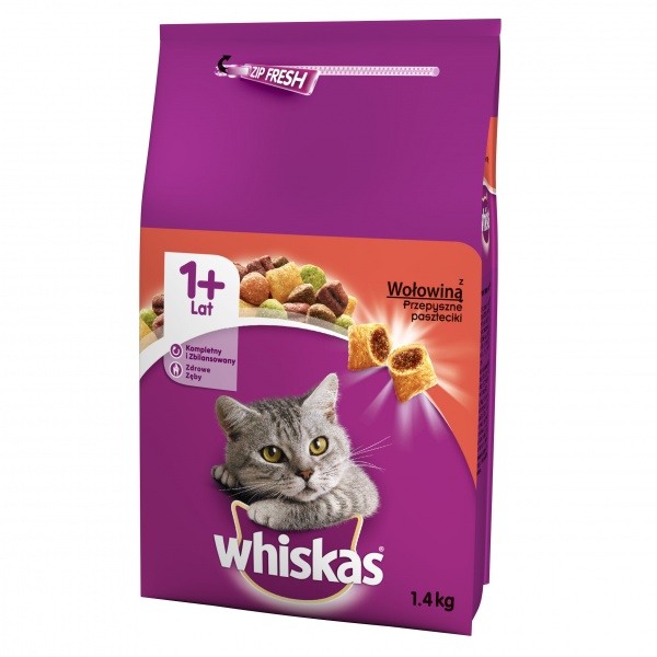 Whiskas Dry wołowina 1.4kg
