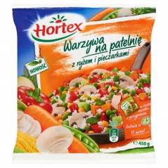 HORTEX WARZYWA NA PATELNIĘ Z RYŻEM I PIECZARKAMI 450G