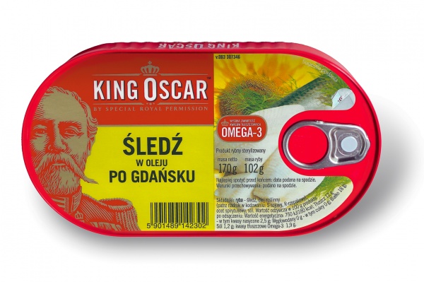 KING OSCAR Śledź po gdańsku w oleju  170  g