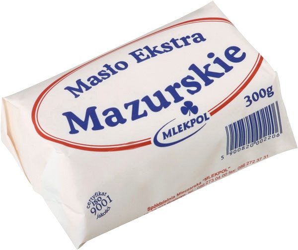 Masło ekstra Mazurskie 300g osełka